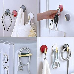 leuapl Decorative Wall Door Self Adhesive Hanger Hooks Heavy Duty for Hanging Coats Clothes Hat Keys Purse, Kitchen Towels Hook, Waterproof Shower Room Sticky Hooks for Bathroom Organizer, 6PCS