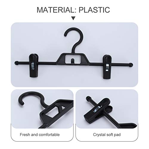 Angoily 10pcs Plastic Heavy Duty Pant Hanger with Adjustable Clips Pants Skirt Clothes Hangers Clips: Space Saving Hangers Non-Slip Durable Pant Hangers for Closet Organizing