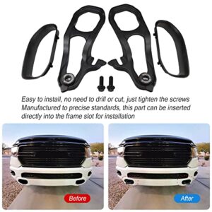 JDMSPEED New Heavy Daty Front Car Tow Hooks Left & Right with Hardware Black Replacement for Dodge Ram 1500 DT with 3.6L 5.7L Engine 2019 2020 2021 2022 Replaces 82215268AB 82215268AB 68272945AB