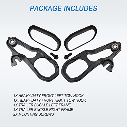 JDMSPEED New Heavy Daty Front Car Tow Hooks Left & Right with Hardware Black Replacement for Dodge Ram 1500 DT with 3.6L 5.7L Engine 2019 2020 2021 2022 Replaces 82215268AB 82215268AB 68272945AB