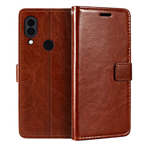 Shantime CAT S62 Wallet Case, Premium PU Leather Magnetic Flip Case Cover with Card Holder and Kickstand for CAT S62, Brown