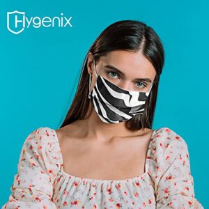 Hygenix for You Zebra 3ply Disposable Face Masks PFE 99% (Pack of 50 Pcs). Comfy & Stylish Fashion Face Masks with Adjustable Ear Loops & Nose Wire