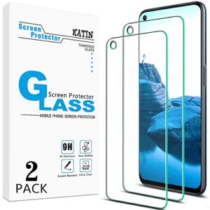 katin [2-pack] tempered glass for oneplus nord n200 5g screen protector anti scratch, bubble free, 9h hardness, easy to install, case friendly, opened camera hole