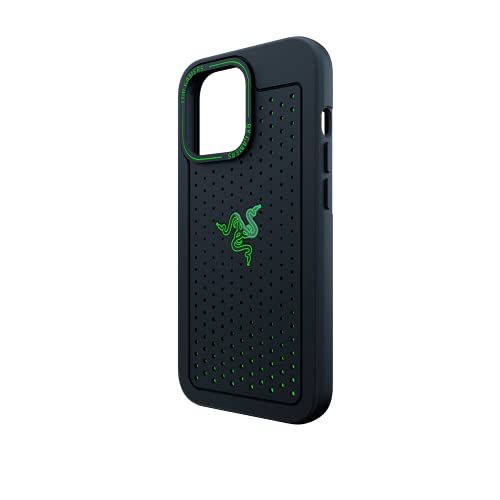 Razer Arctech for iPhone 13 Pro Case: Extra Ventilation Channels - Thermplastic Elastomer Reinforced Corners - Tactile Side Buttons - Compatible with Wireless Chargers and 5G Black