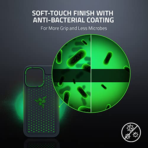 Razer Arctech for iPhone 13 Pro Case: Extra Ventilation Channels - Thermplastic Elastomer Reinforced Corners - Tactile Side Buttons - Compatible with Wireless Chargers and 5G Black