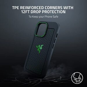 Razer Arctech for iPhone 13 Pro Case: Extra Ventilation Channels - Thermplastic Elastomer Reinforced Corners - Tactile Side Buttons - Compatible with Wireless Chargers and 5G Black