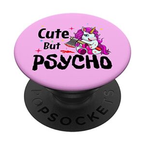 scary unicorn mom cute but psycho - ax throwing baby unicorn popsockets swappable popgrip