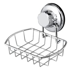 iPEGTOP 3in1 Strong Suction Cup Deep Shower Caddy Bath Organizer Wall Shelf + Soap Dish Soap Holder for Large Shampoo Shower Gel Bathroom Accessories Storage - Rustproof Stainless Steel