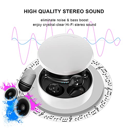 Invisible Earbuds Sleep Smallest Bluetooth Earbuds Mini Wireless Ear Buds Discreet Bluetooth Earpiece Tiny Hidden Small Ears Earbud for Work Headphones True Wireless Earpiece with Charging Case