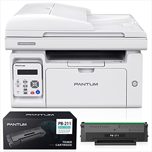 Pantum All in One Laser Printer Scanner Copier WiFi Wireless Printer Black and White Printer M6552NW, PB-211 Toner Cartridge Standard Yield 1500 Pages