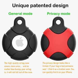 Silicone Case for Apple AirTag with Keychain Ring, Meokkaebi Waterproof Anti-Scratch Protective Tracker Cover Compatible with AirTags 2021 for Pets, Keys, Luggage, Backpacks(Black+Black)