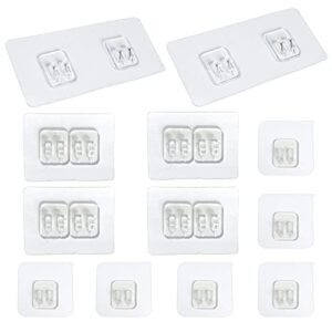 hapy shop 12 pcs clear adhesive hooks sticker suction sticker adhesive wall hooks for banthroom shelf corner shower caddy,no drilling bathroom shower shelf accessories,3 styles