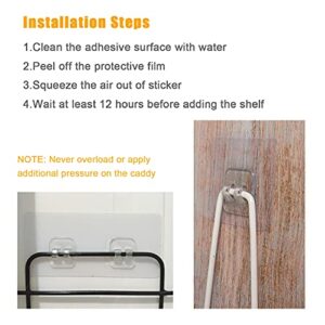 HAPY SHOP 12 PCS Clear Adhesive Hooks Sticker Suction Sticker Adhesive Wall Hooks for Banthroom Shelf Corner Shower Caddy,No Drilling Bathroom Shower Shelf Accessories,3 Styles