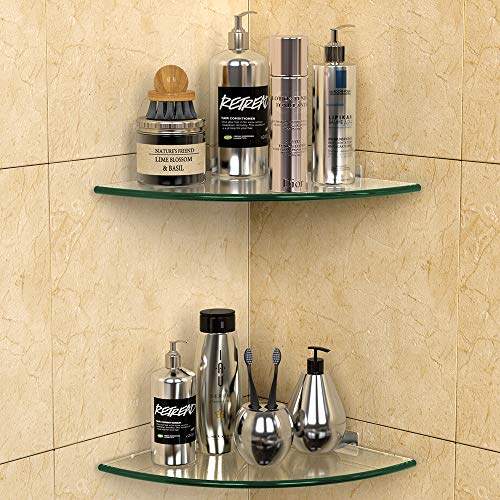 GeekDigg 2 Pack Aluminum Brackets for Shower Caddy Shelf Bathroom Floating Shelves- Silver