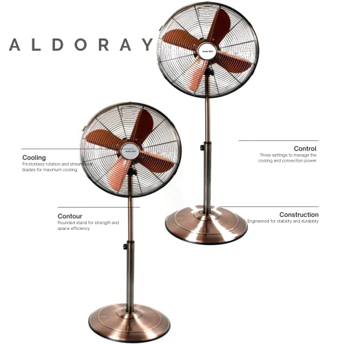 AldoRay Vintage 16 Inches Pedestal Fan (Copper)