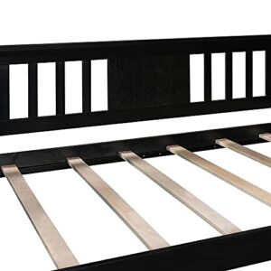 Bellemave Full Size Daybed, Solid Wood Daybed Frame with Wooden Slats Support, Full Size Daybed for Kids Boys Girls Teens Adults, No Box Spring Needed, Espresso