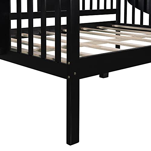 Bellemave Full Size Daybed, Solid Wood Daybed Frame with Wooden Slats Support, Full Size Daybed for Kids Boys Girls Teens Adults, No Box Spring Needed, Espresso