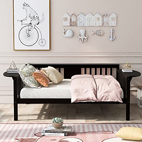 Bellemave Full Size Daybed, Solid Wood Daybed Frame with Wooden Slats Support, Full Size Daybed for Kids Boys Girls Teens Adults, No Box Spring Needed, Espresso