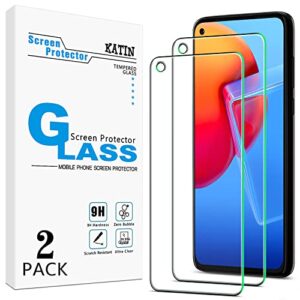 katin [2-pack] designed for motorola moto g stylus 5g (2021) tempered glass screen protector, anti scratch, bubble free, 9h hardness, easy to install, case friendly