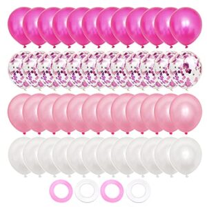 100 pcs 12" latex confetti balloons for wedding baby shower birthday decoration (pink)