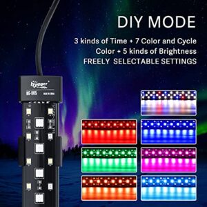 hygger 24/7 Mode Submersible Aquarium LED Light, Full Spectrum Hidden Fish Tank Light with 3 Rows Beads 7 Colors Auto On Off Sunrise-Daylight-Moonlight, Adjustable Timer Brightness 6W