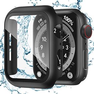 recoppa for apple watch case 42mm series 3/2/1 with screen protector, waterproof hard pc ultra-thin bumper hd clear anti-fog all around protective cover for iwatch 42mm black