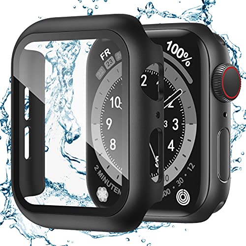 Recoppa for Apple Watch Case 42mm Series 3/2/1 with Screen Protector, Waterproof Hard PC Ultra-Thin Bumper HD Clear Anti-Fog All Around Protective Cover for iWatch 42mm Black