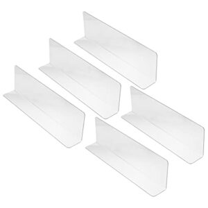 popetpop shelf dividers for store, clear acrylic shelf divider for clothes organizer purses separators for shop home kitchen cabinets organizer 5pcs