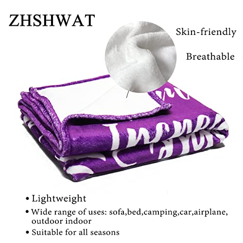 ZHSHWAT Get Well Soon Gifts for Women, Mothers Day Birthday Gift for Friend, You are Awesome Purple Blanket Throw Inspirational Gifts for Women