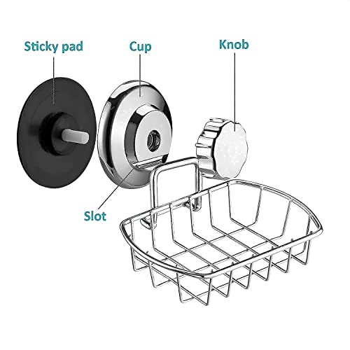 iPEGTOP 4 in1 Suction Cup Shower Caddy Bath Wall Shelf + Soap Dish Holder