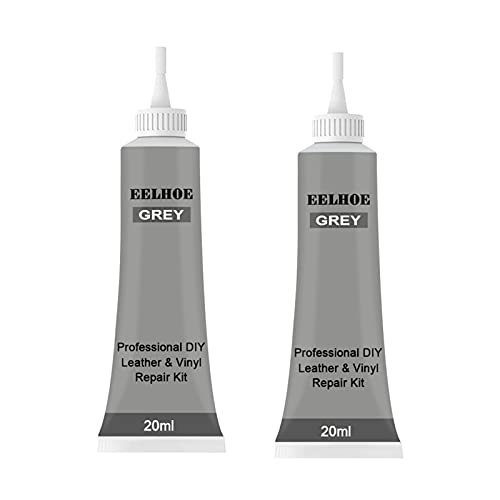 2Pcs Advanced Leather Repair Gel, Car Seat Leather Cracks Repair Paste, Leather and Vinyl Repair Kit (Grey)