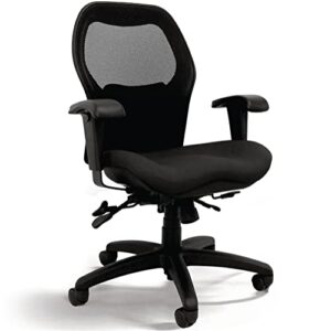 bodybilt seating sola lt ergonomic office chair | comfortable mid back computer chair | back support office chair | ultra-soft | ergonomic lumbar support chair | swivel computer chair (steel gray)