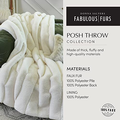 Fabulous-Furs Donna Salyers Posh Faux-Fur Throw Blanket, Vegan Mink Blanket, 60x72 in, Dove