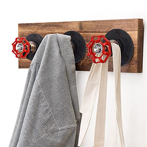 DSDST 3 Pcs Industrial Pipe Coat Hook Racks, Rustic Hat Robe Coat Hooks, Wall Mounted Heavy Duty Clothing Racks with Hardware for Home,Office