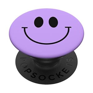 lavender purple smile face happy emoticon smiling 90s y2k popsockets swappable popgrip
