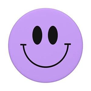 Lavender Purple Smile Face Happy Emoticon Smiling 90s y2k PopSockets Swappable PopGrip