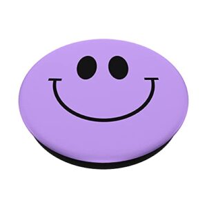 Lavender Purple Smile Face Happy Emoticon Smiling 90s y2k PopSockets Swappable PopGrip