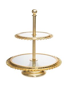 godinger ripple gold 2 tier platter tray