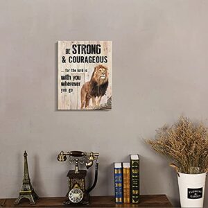 Kas Home Inspirational Wall Art Positive Quotes Office Wall Decor Motivational Canvas Prints Framed Rustic Artwork for Bedroom Living Room Ready to Hang (10.6 x 13.7 inch, Brown - Strong)