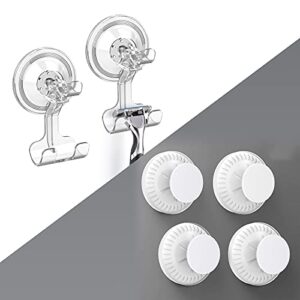 luxear suction cup hooks, shower suction hooks removable and reusable razor hook for shower waterproof powerful vacuum suction cup hook holder for towel bathrobe loofah hooks for bathroom & kitchen