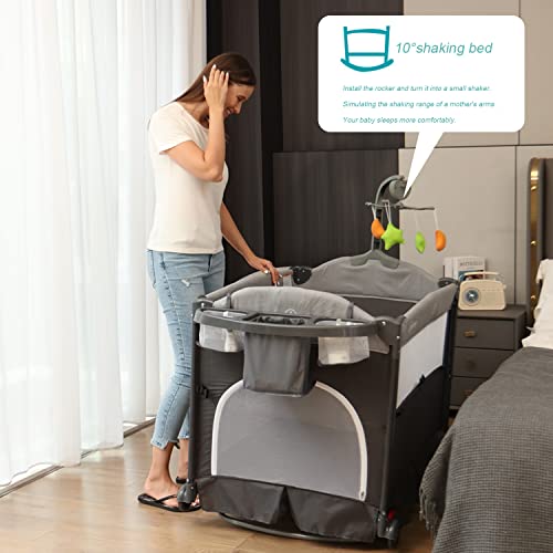 Zdolmy Baby Bedside Sleeper Bassinet, Portable Baby Bedside Crib, Adjustable Bed Side Bassinet, More Stable & Comfortable