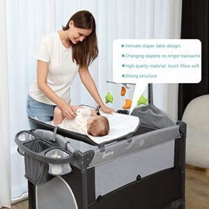Zdolmy Baby Bedside Sleeper Bassinet, Portable Baby Bedside Crib, Adjustable Bed Side Bassinet, More Stable & Comfortable