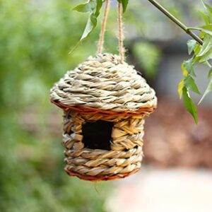 ZRFAMILY Birds Nest,Handmade Crafts Creative Straw Bird's Nest Garden Decorations M-Medium