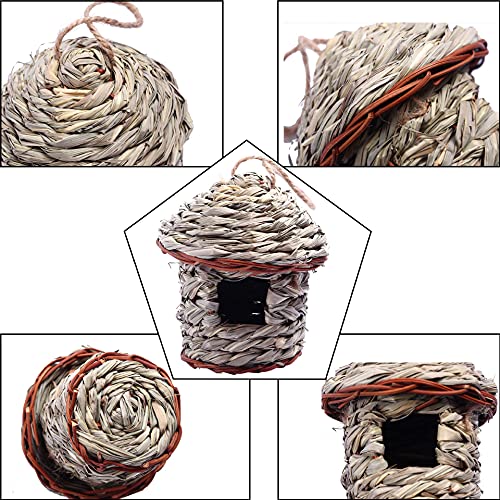 ZRFAMILY Birds Nest,Handmade Crafts Creative Straw Bird's Nest Garden Decorations M-Medium