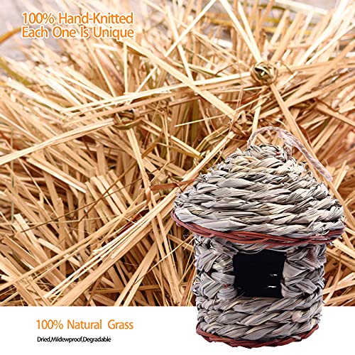 ZRFAMILY Birds Nest,Handmade Crafts Creative Straw Bird's Nest Garden Decorations M-Medium