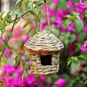 ZRFAMILY Birds Nest,Handmade Crafts Creative Straw Bird's Nest Garden Decorations M-Medium