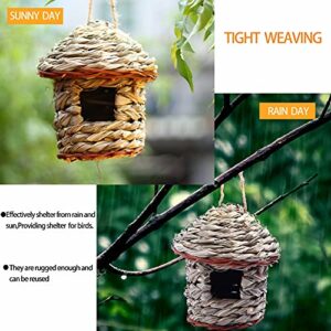 ZRFAMILY Birds Nest,Handmade Crafts Creative Straw Bird's Nest Garden Decorations M-Medium