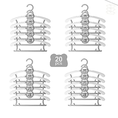 HGYZE Baby Nursery Closet Hangers, Ultra Thin Non-Slip and Extendable Laundry Infant Pant Hanger for Newborn Clothes - 20pcs Grey Gift - Adjustable Children Coat Hanger for Girl Boy Toddler Kids Child