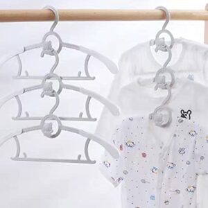 HGYZE Baby Nursery Closet Hangers, Ultra Thin Non-Slip and Extendable Laundry Infant Pant Hanger for Newborn Clothes - 20pcs Grey Gift - Adjustable Children Coat Hanger for Girl Boy Toddler Kids Child