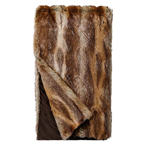 Fabulous-Furs Donna Salyers Couture Mink Faux-Fur Throw Blanket, Soft Blanket, 60x72 in, Fisher